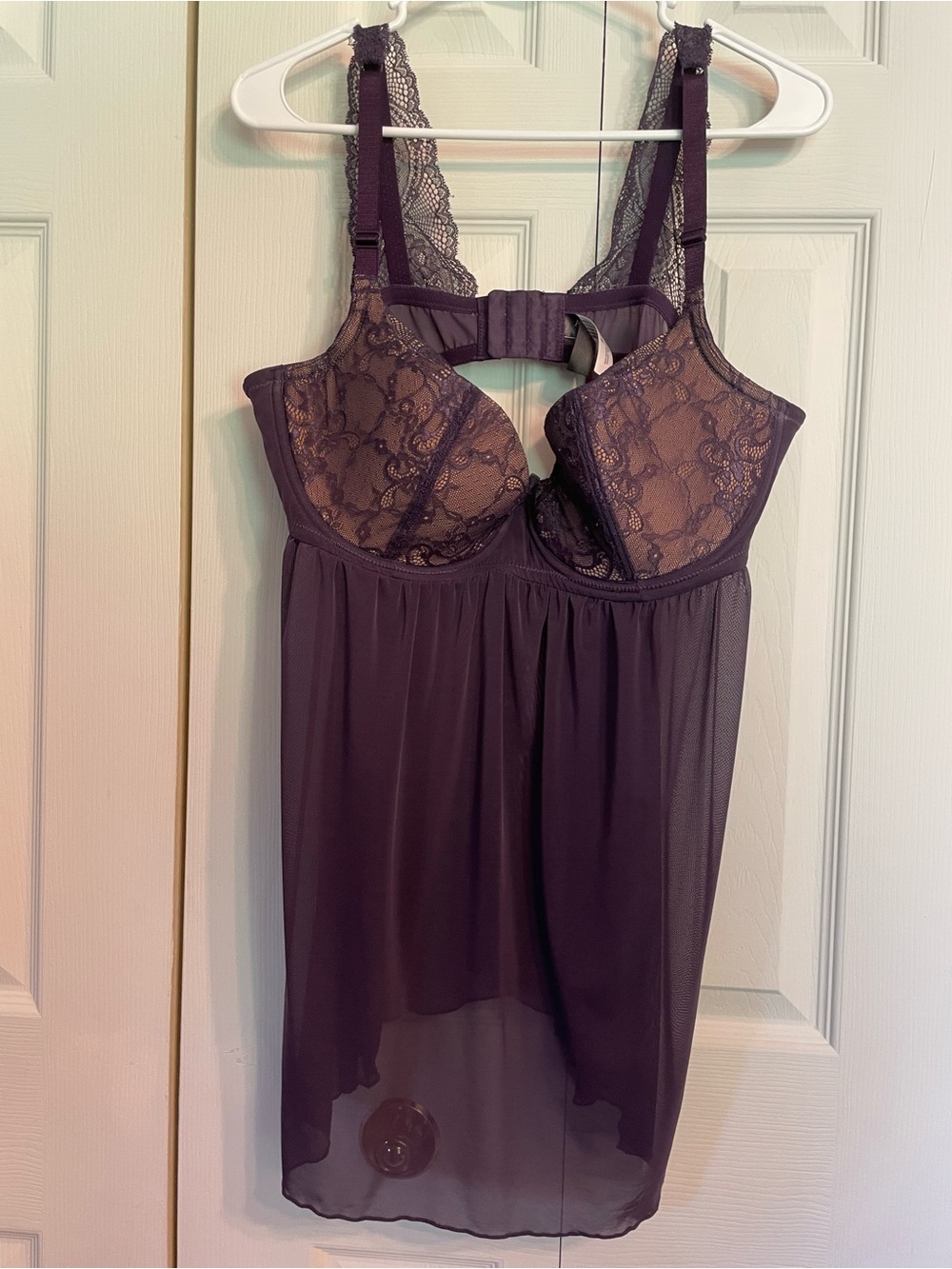 Adore Me Lace Babydoll Chemise in Plum - Picture 1 of 3